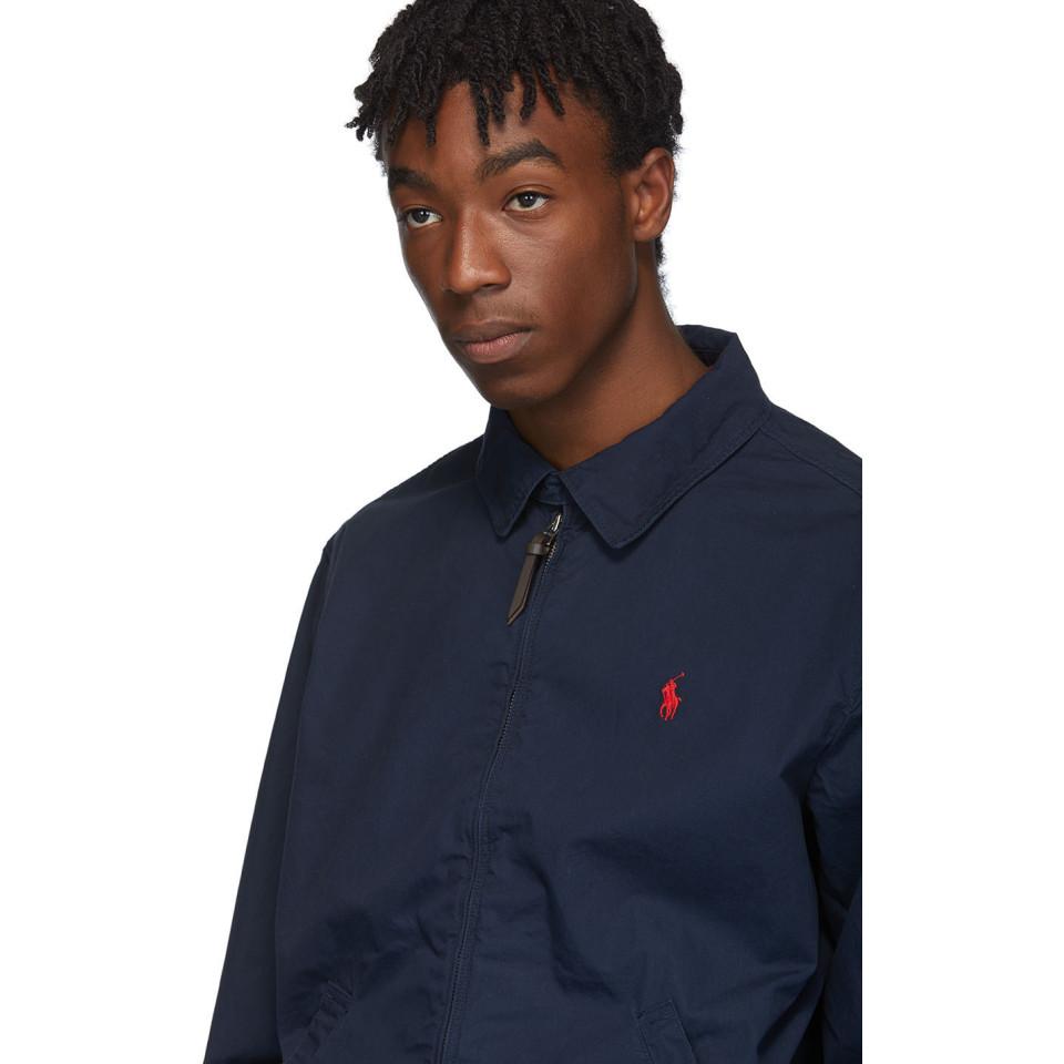 Cotton Navy Bayport Windbreaker Jacket 