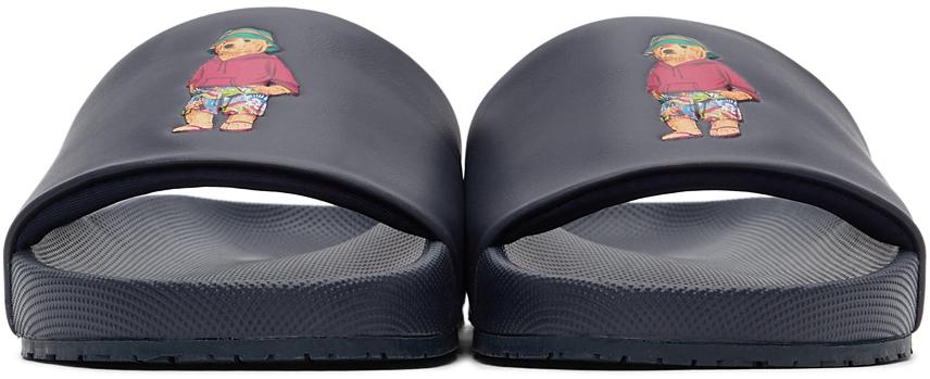 Ralph Lauren Cayson Slides Sandals Big Polo Bear Dark Polo Ralph Lauren Navy Beach Bear Cayson Slides Polo Ralph  main image 3