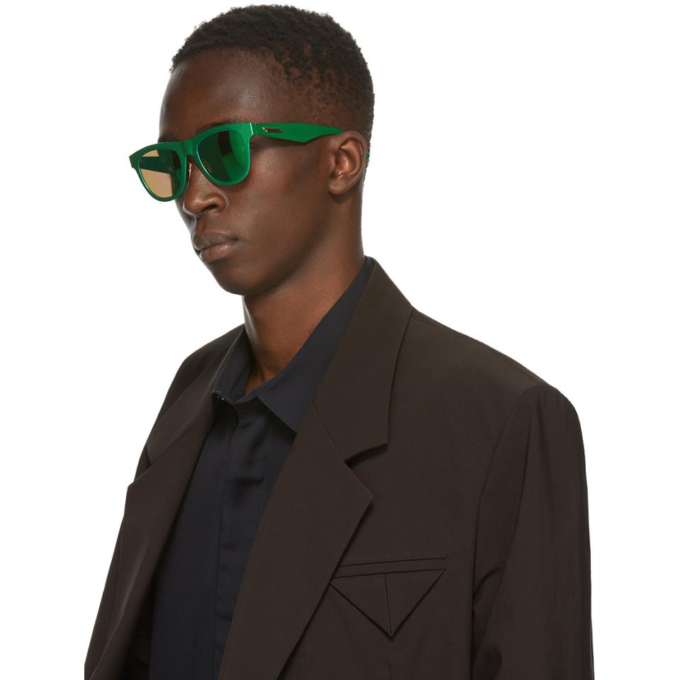 Bottega Veneta Wrap-around Acetate Sunglasses in Green for Men