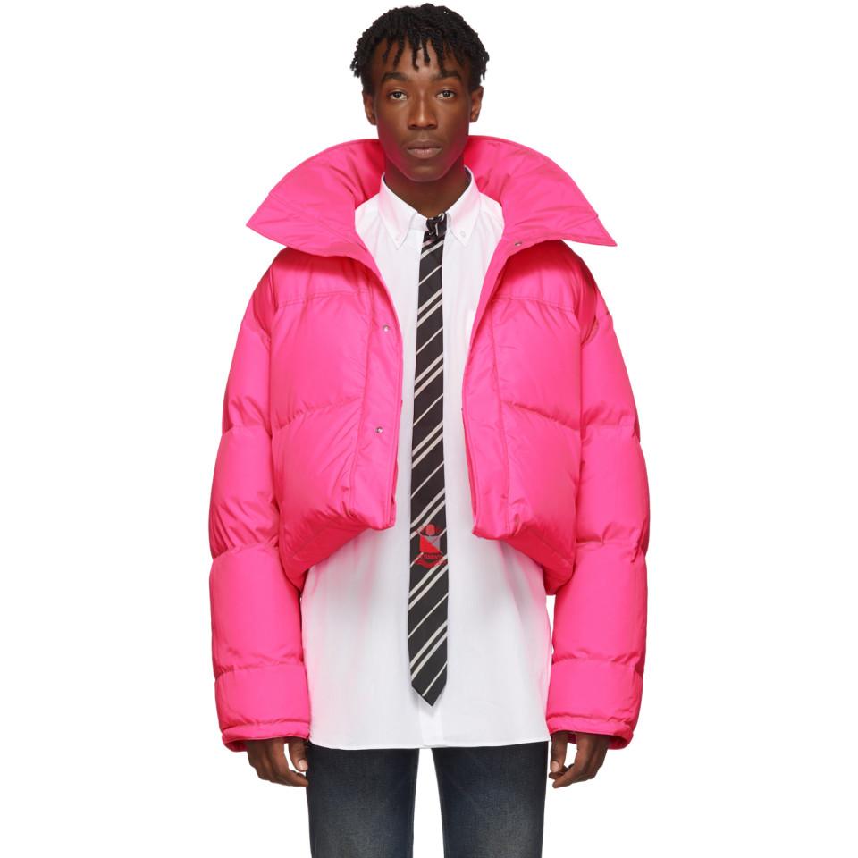 Vetements Reversible And Convertible Pink Down Fluorescent Puffer Jacket  for Men | Lyst