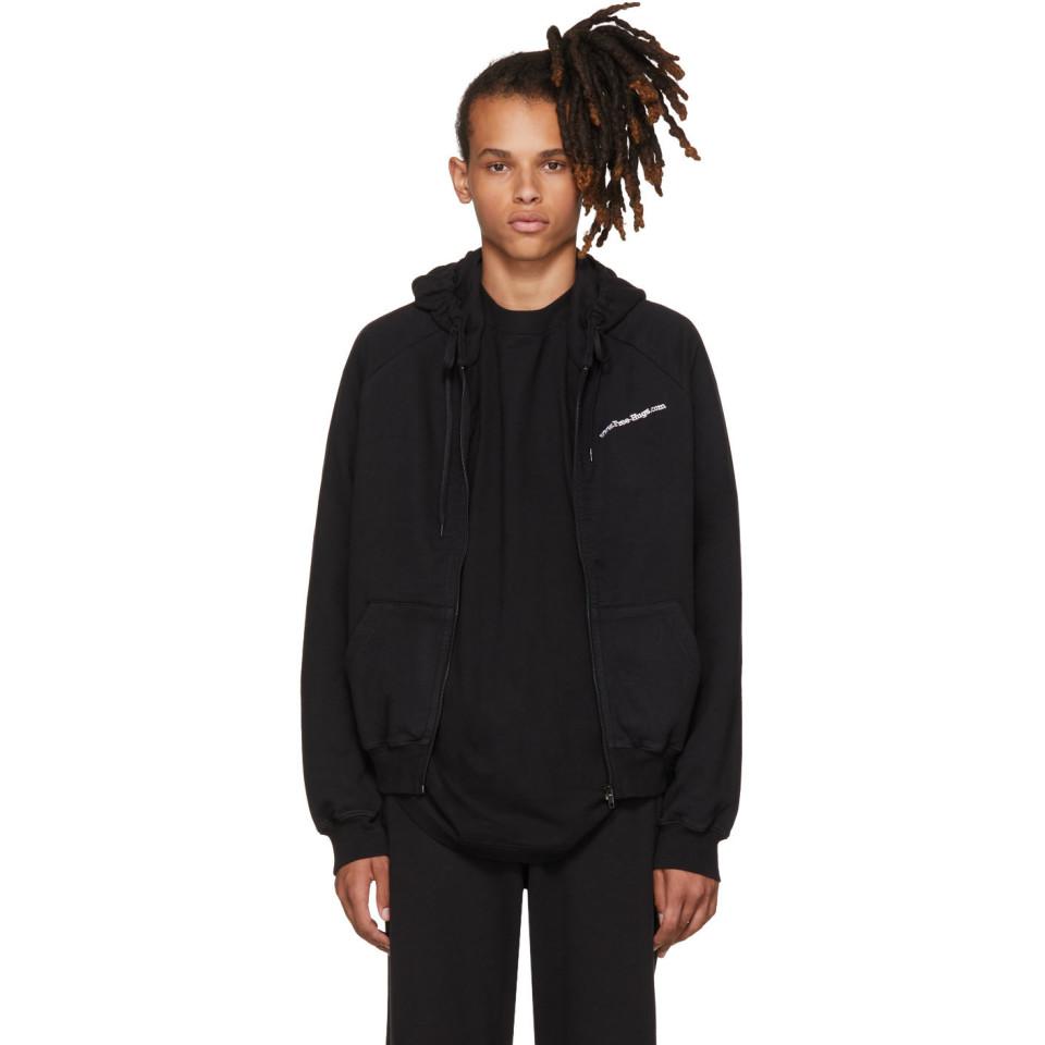 Vetements Black Free-hugs.com Normal Fitted Zip Hoodie for Men