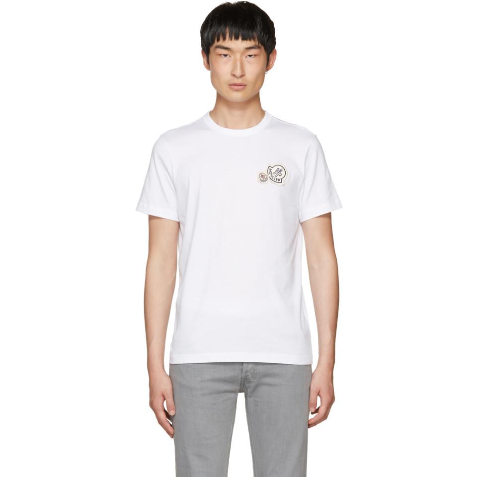 Moncler Cotton White Double Logo Patch 
