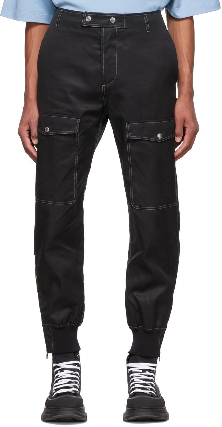 Alexander McQueen Cotton Cargo Pants in Black for Men | Lyst