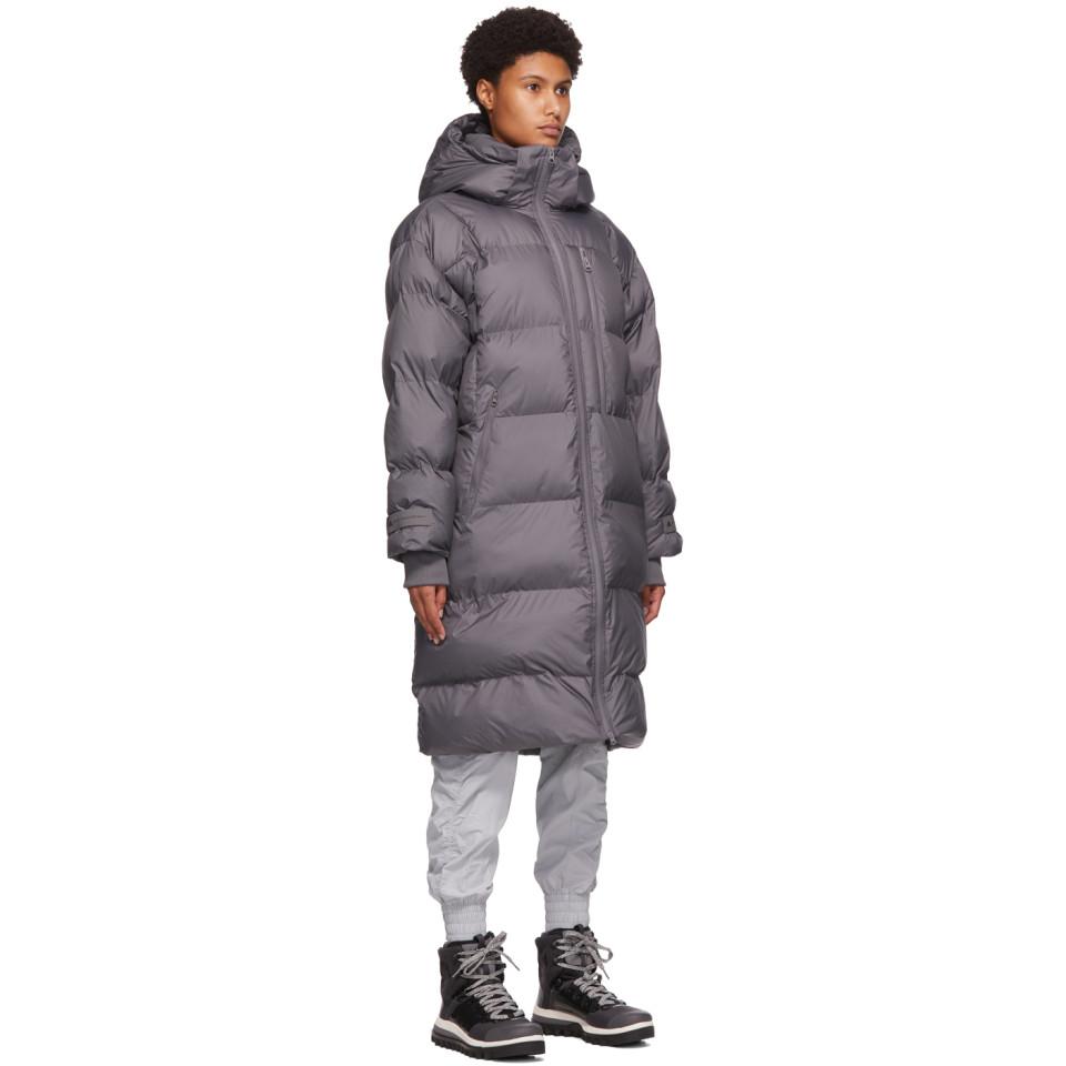 adidas By Stella McCartney Long Puffer Jacket in Grey | Lyst Canada