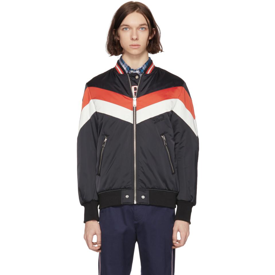 DIESEL Satin Reversible Black J Marching Band Bomber ...