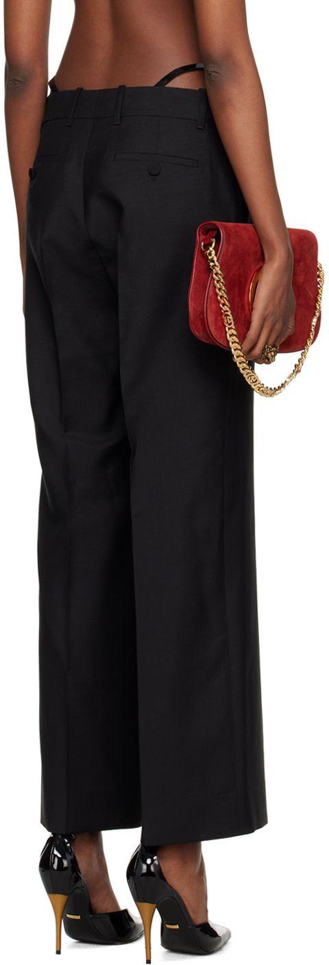 Gucci Black Strap Trousers | Lyst