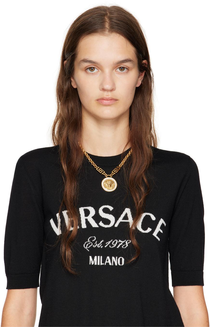 VERSACE クリスタル・ラ・メデューサ・グレカネックレス