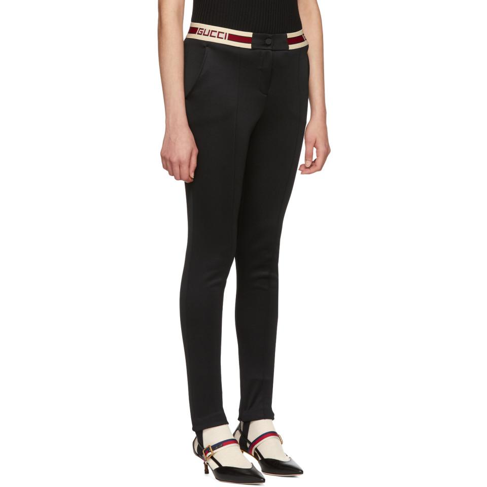 Gucci Black Web Band Leggings | Lyst