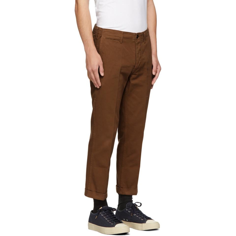 Visvim Brown High-water Chino Trousers for Men | Lyst