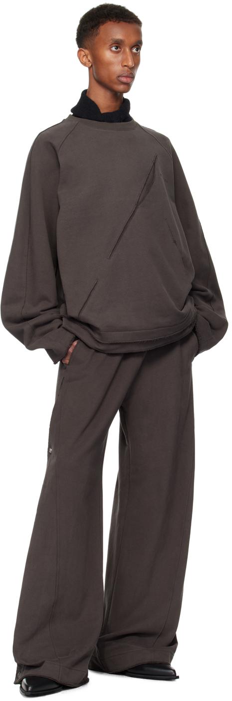 メンズ NULLUS グレー Diagonal Slit スウェットシャツ ブラウン | Lyst