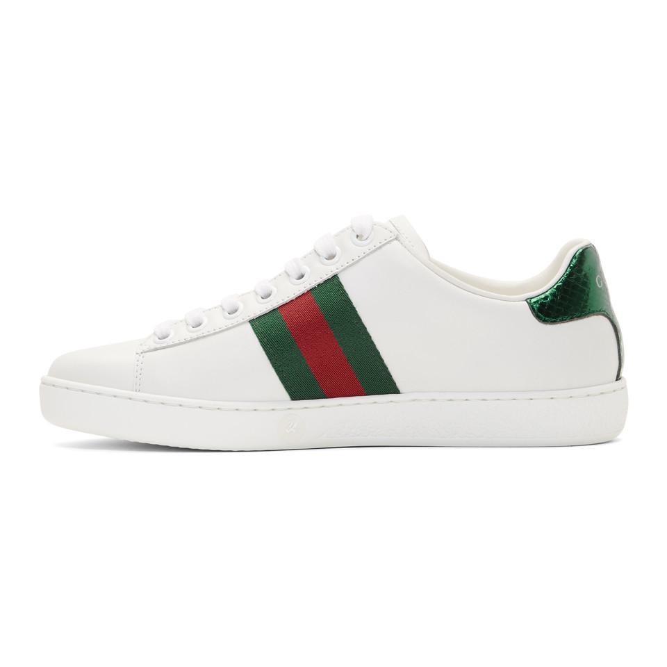 Gucci Ace Arow-embroidered Leather Sneakers - Save 25% - Lyst