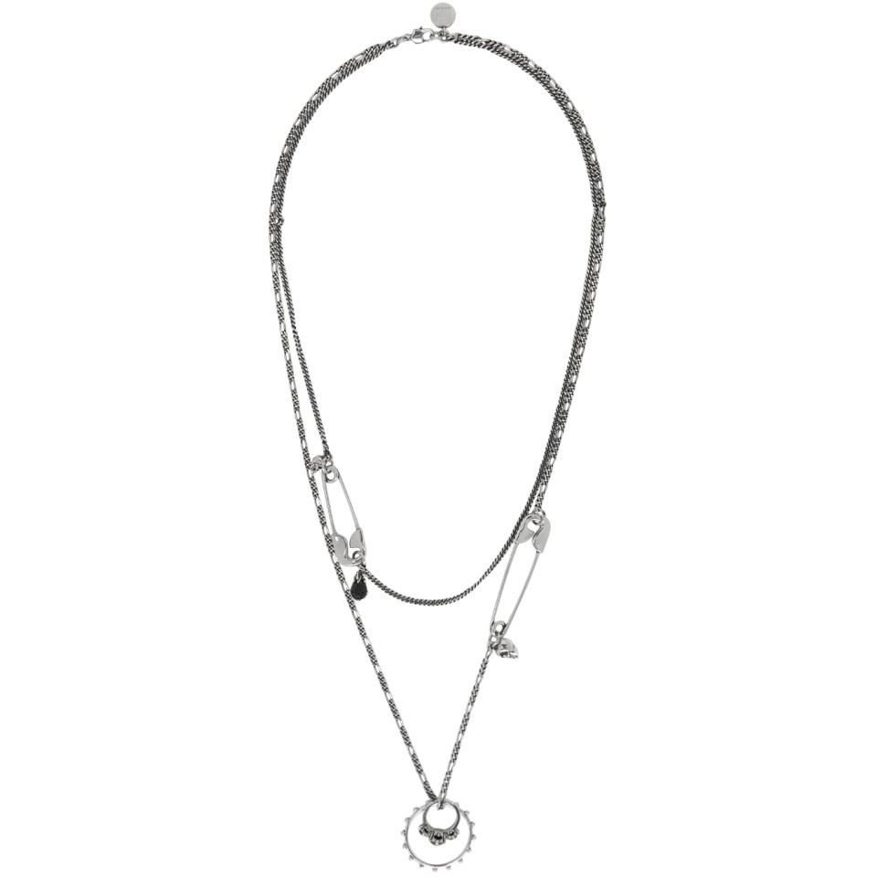 Alexander McQueen Silver Safety Pin Necklace for Men Lyst