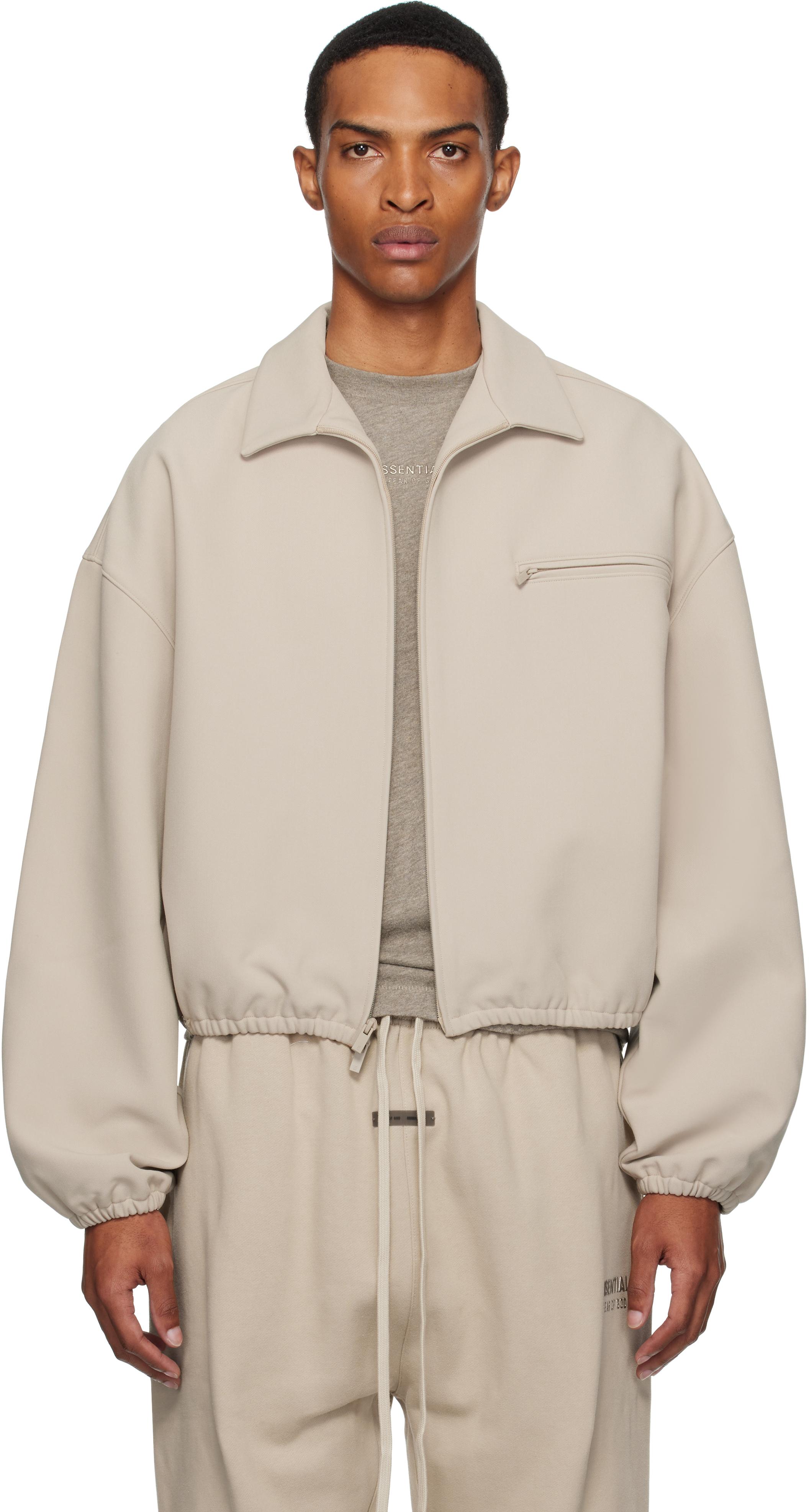 Fear Of God Taupe Bonded Canvas Jacket in Natural for Men | Lyst
