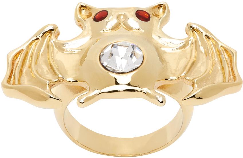 【関税込み】Chopova Lowena ゴールド Bear Heart リング Chopova Lowena Gold-Tone Ring In Multi - 65% Off | Editorialist