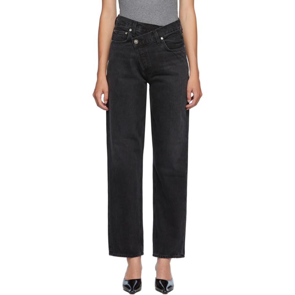 agolde criss cross jeans black