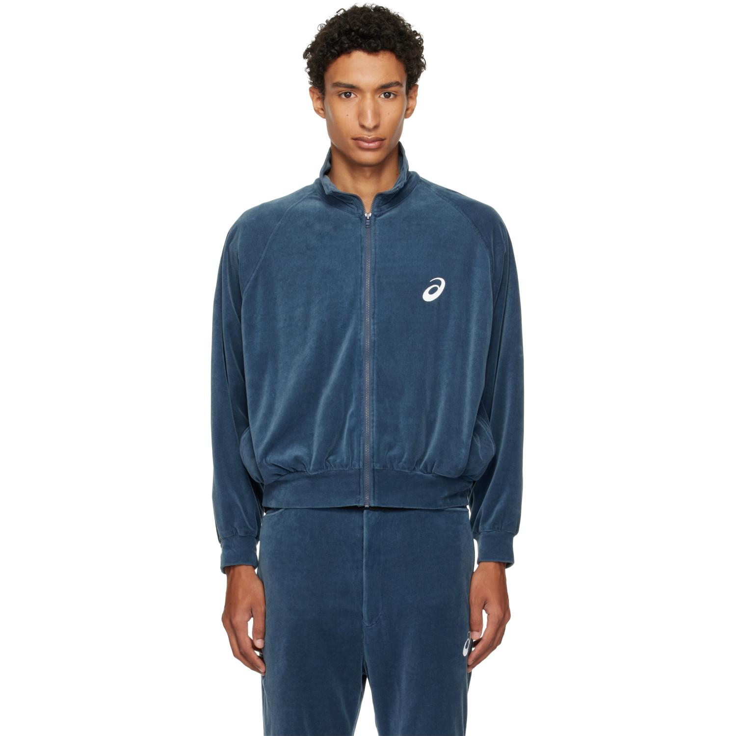 SOSHIOTSUKI Asics Edition Vintage Velvet Track Jacket in Blue for