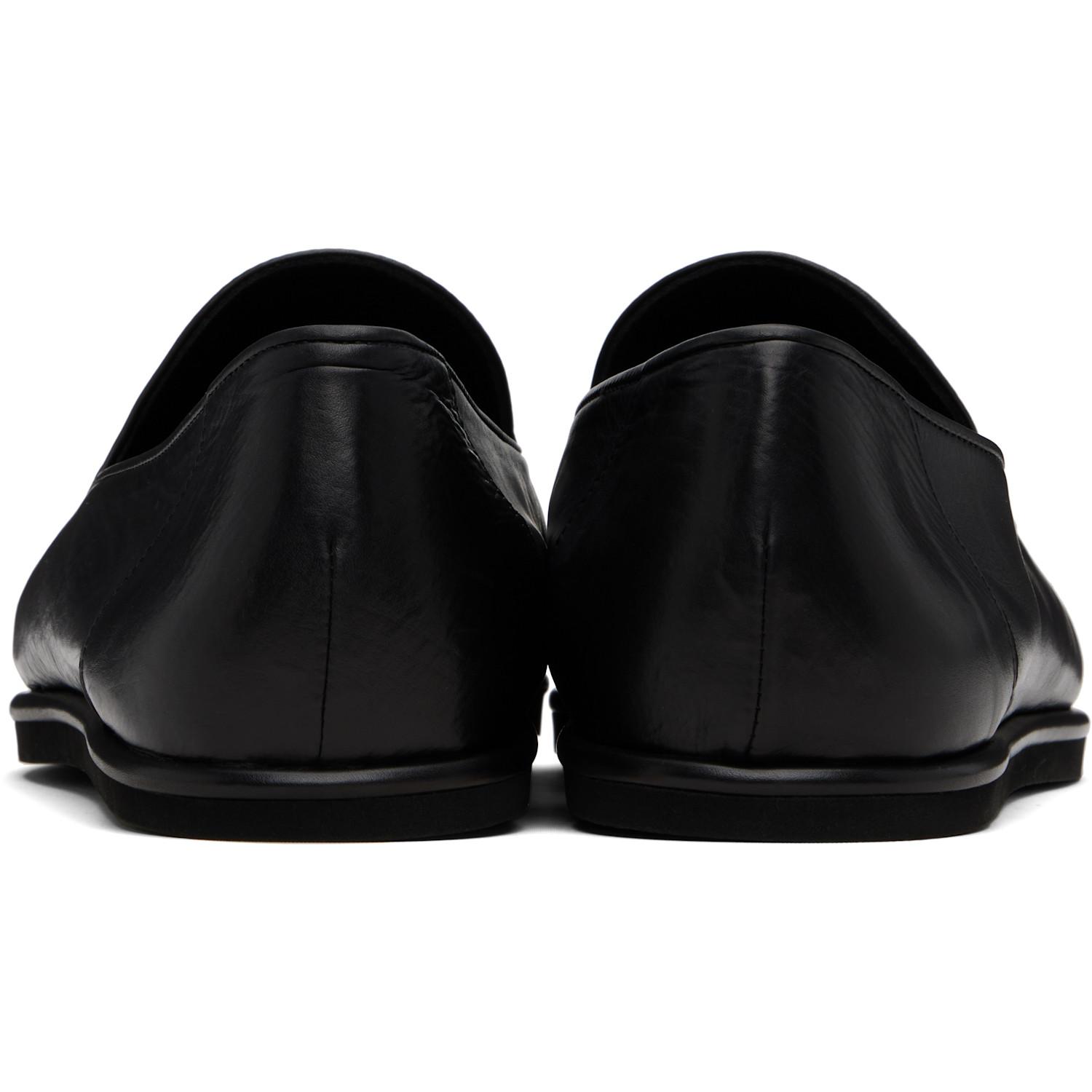 AURALEE Soft Leather Loafers in Black | Lyst