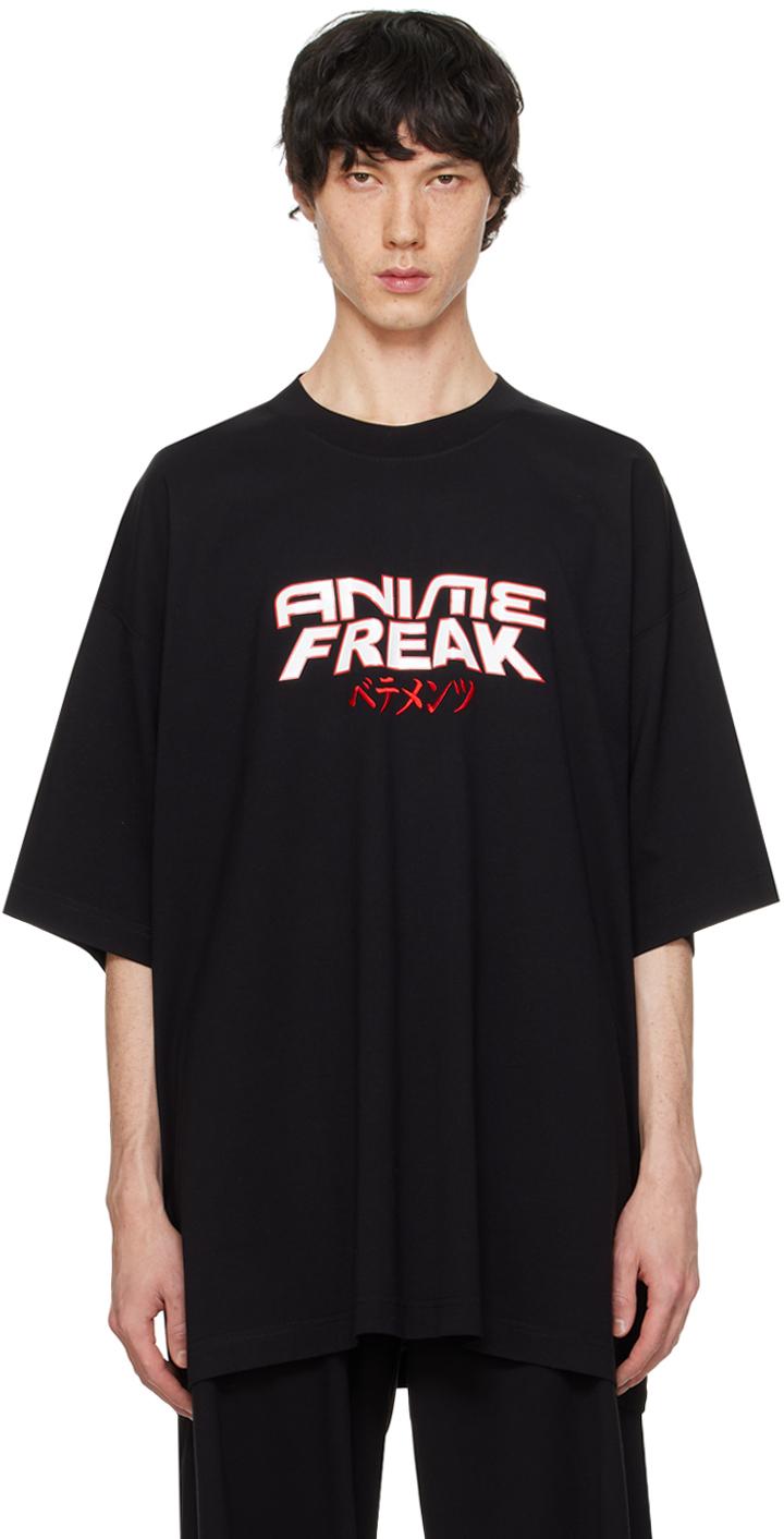 Vetements メンズ ブラック Anime Freak Tシャツ Tシャツ