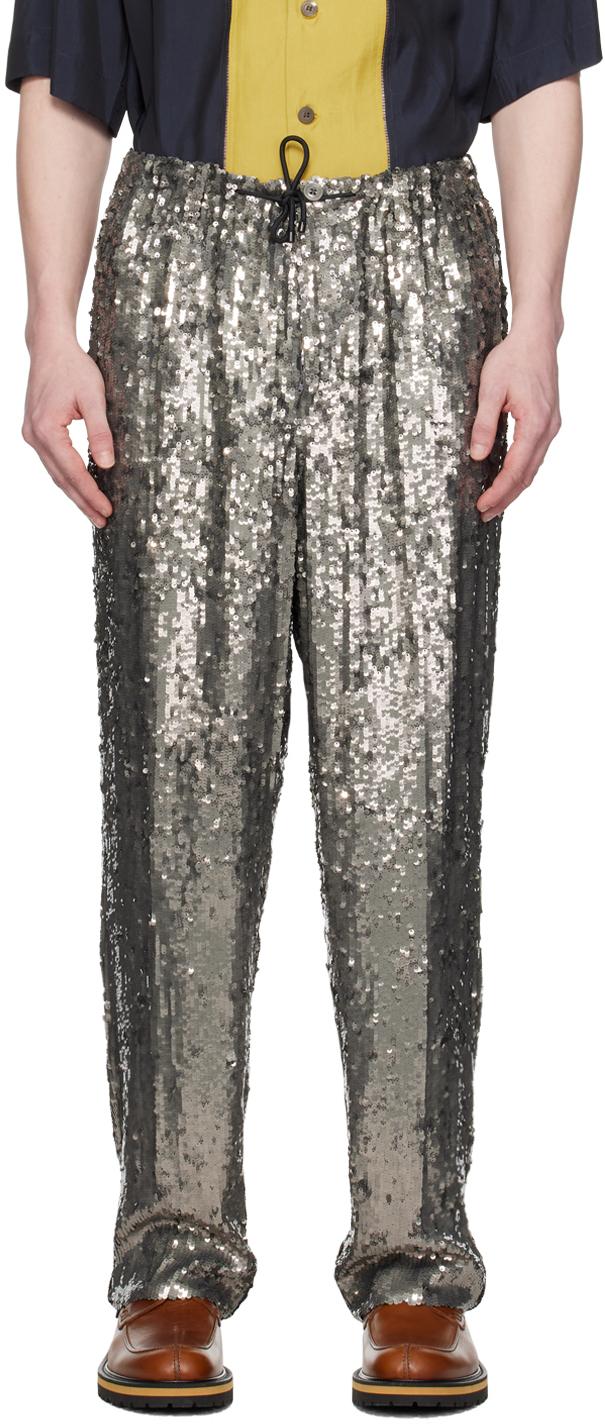 最終DRIES VAN NOTEN のこし ネイビーストライプトラウザーズ 最終DRIES VAN NOTEN のこし ネイビーストライプトラウザーズ