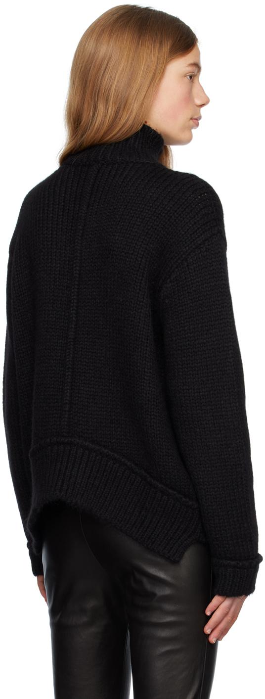 TOM FORD ブラック リブ編み カーディガン