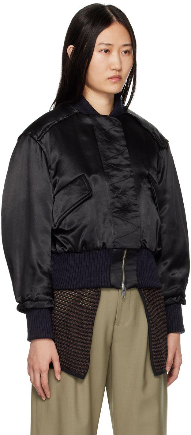 PERVERZE Flight Bomber Jacket in Black | Lyst