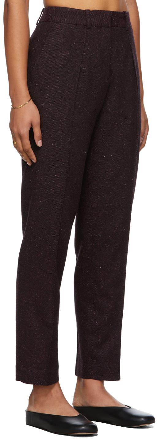 A.P.C. Wool Burgundy Sandra Trousers in 