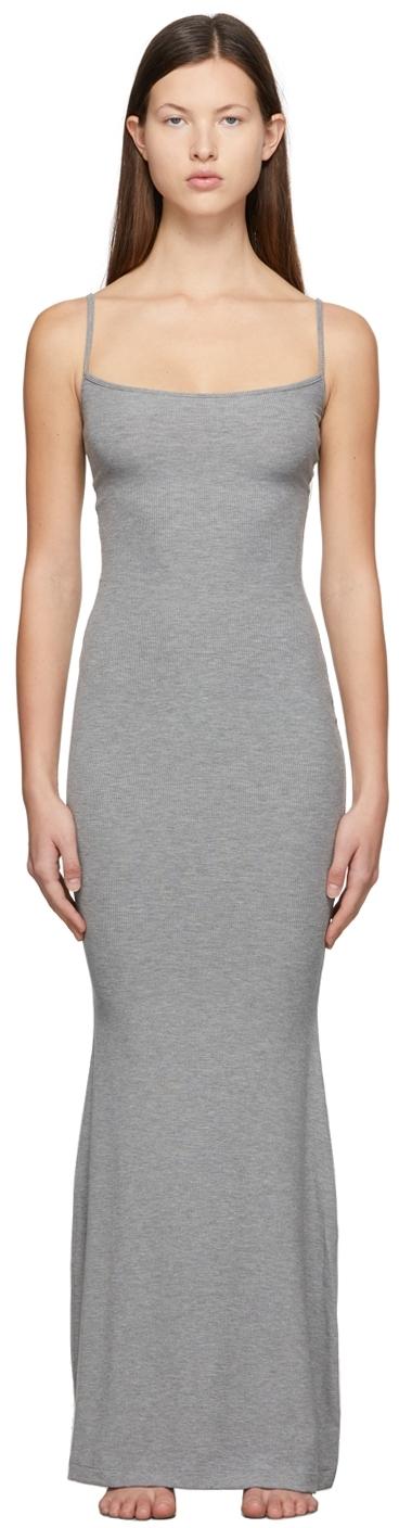 Skims Grey Soft Lounge Slip Dress in Gray | Lyst