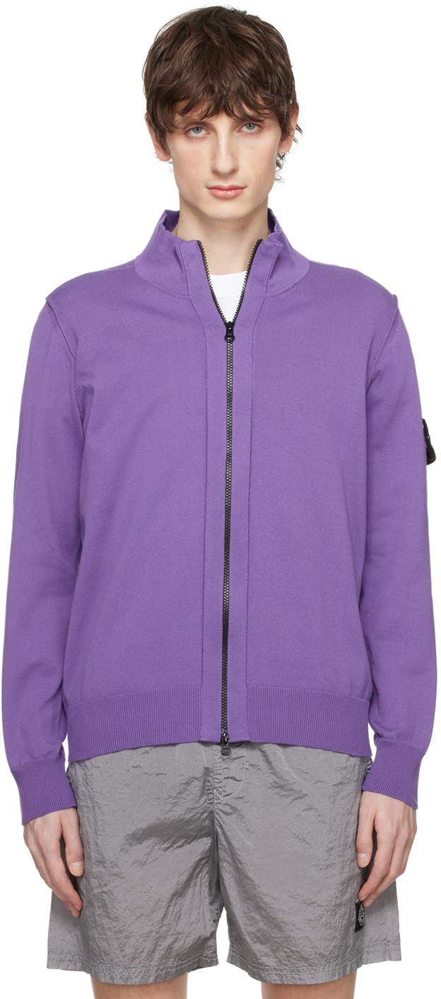 Stone Island メンズ パープル ロゴパッチ セーター セーター & ニット