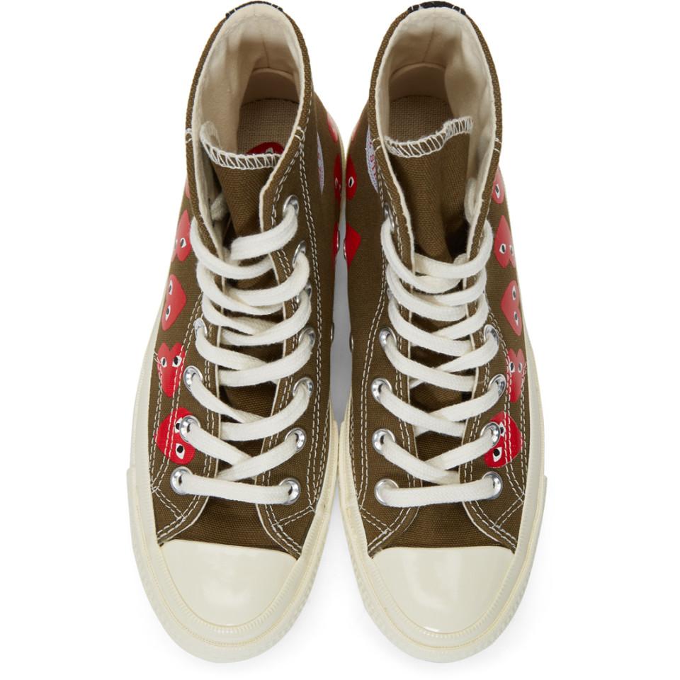 comme des garcons converse khaki low