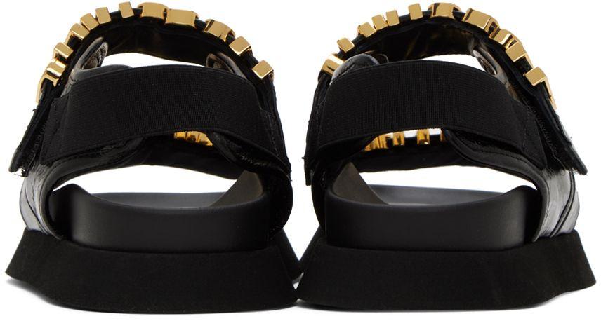 Moschino Calfskin Couture Milano Sandals in Black | Lyst