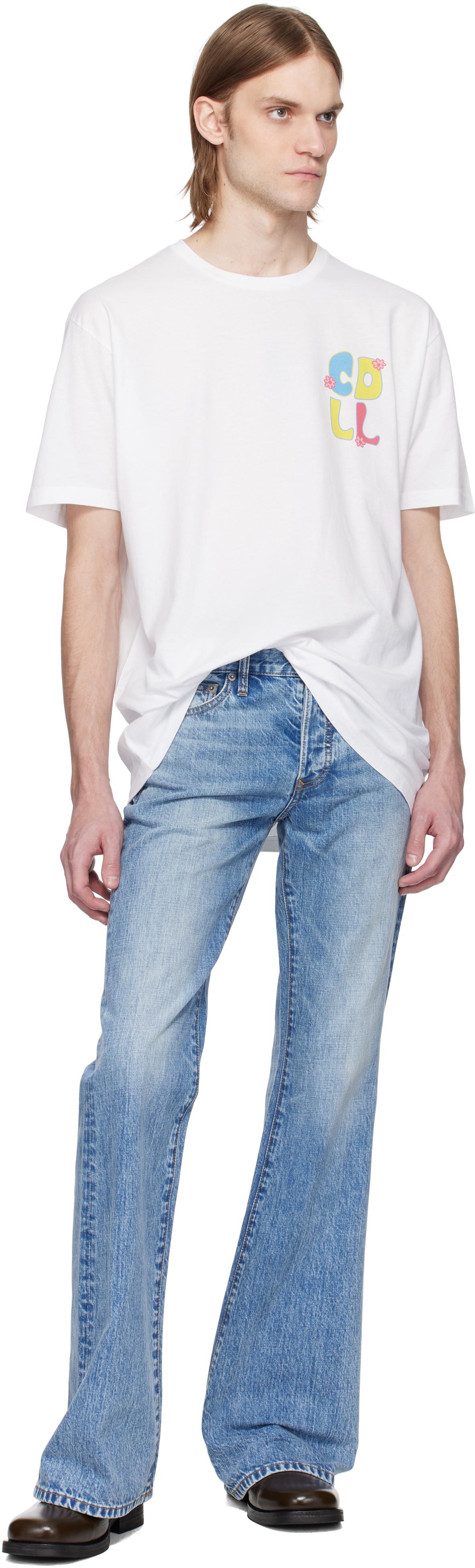 メンズ Cout de la Liberte ホワイト Freddie Daisy Tシャツ