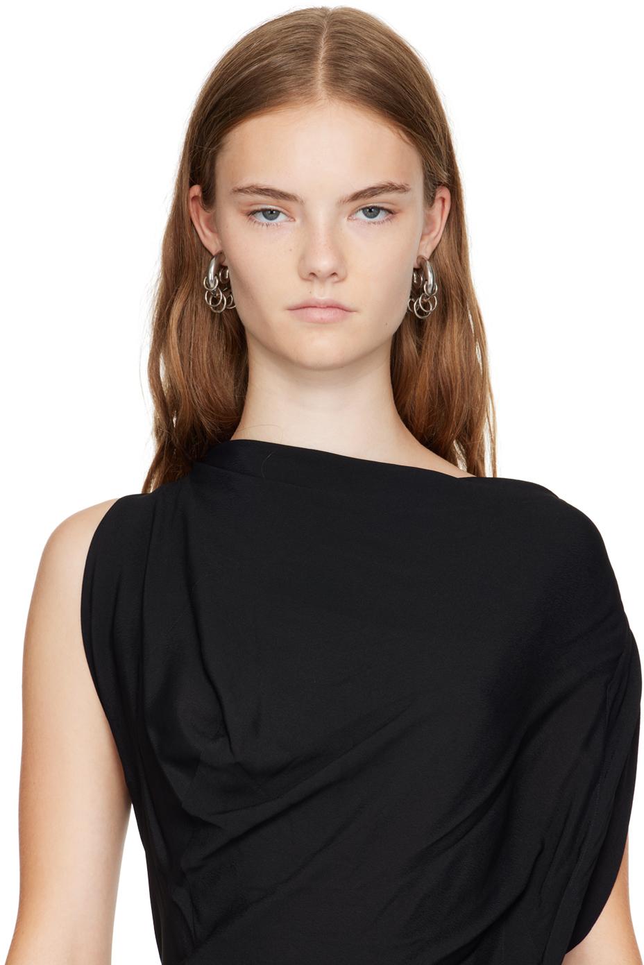 Panconesi シルバー Pierced Serpent フープピアス ブラック | Lyst