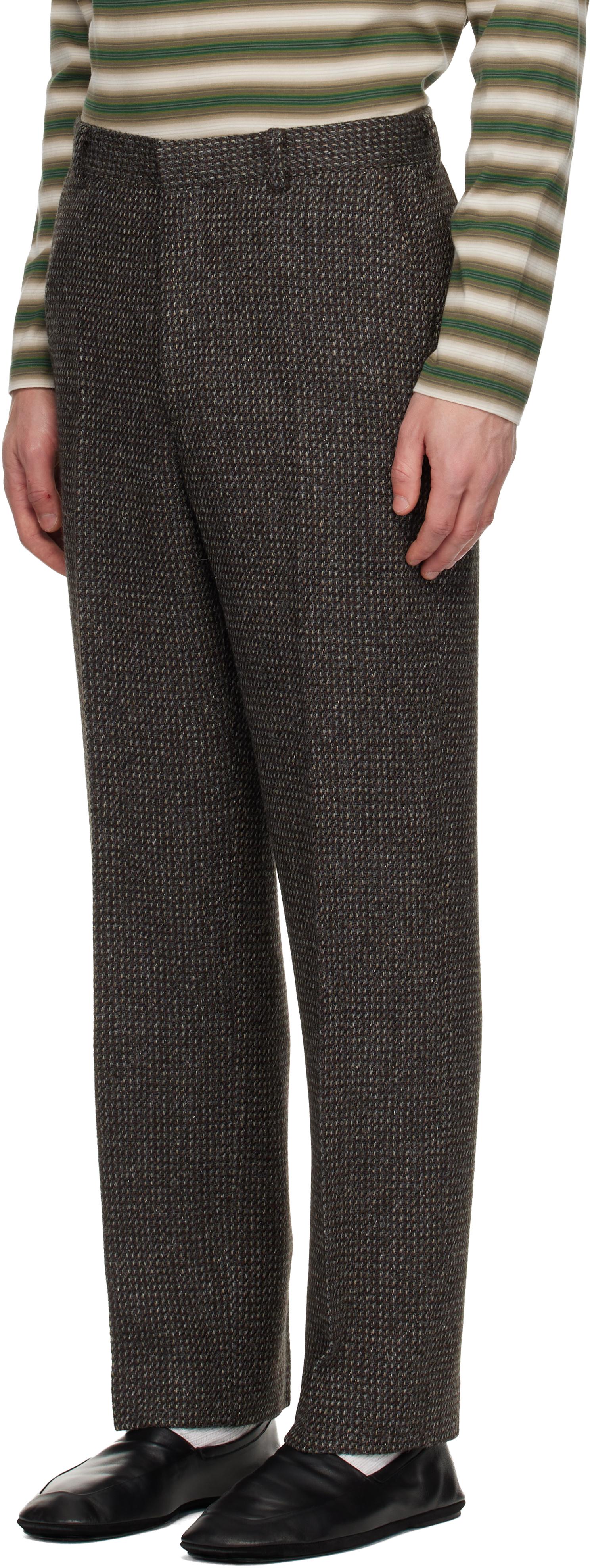 AURALEE Alpaca Wool Silk Tweed Trousers in Black for Men | Lyst