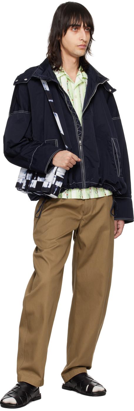 新品ボッテガナイロンジャケットブルー