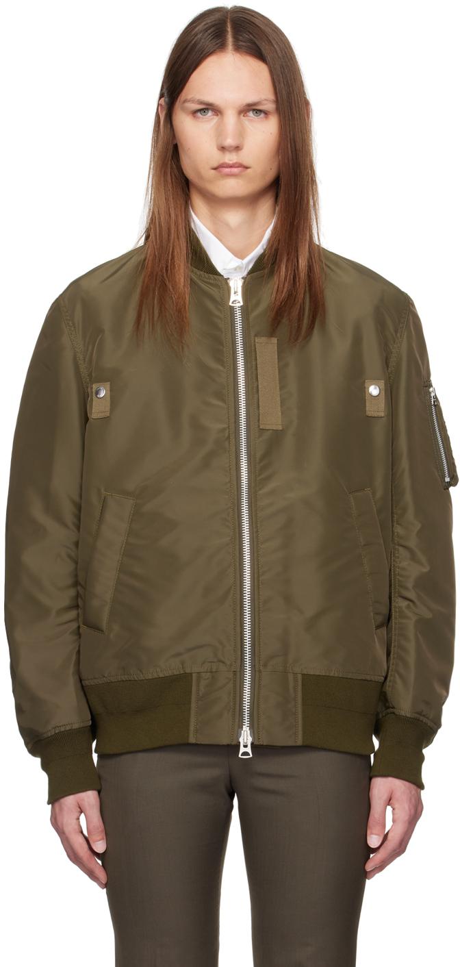 Sacai メンズ グリーン カーキ ナイロン ボンバージャケット ジャケット