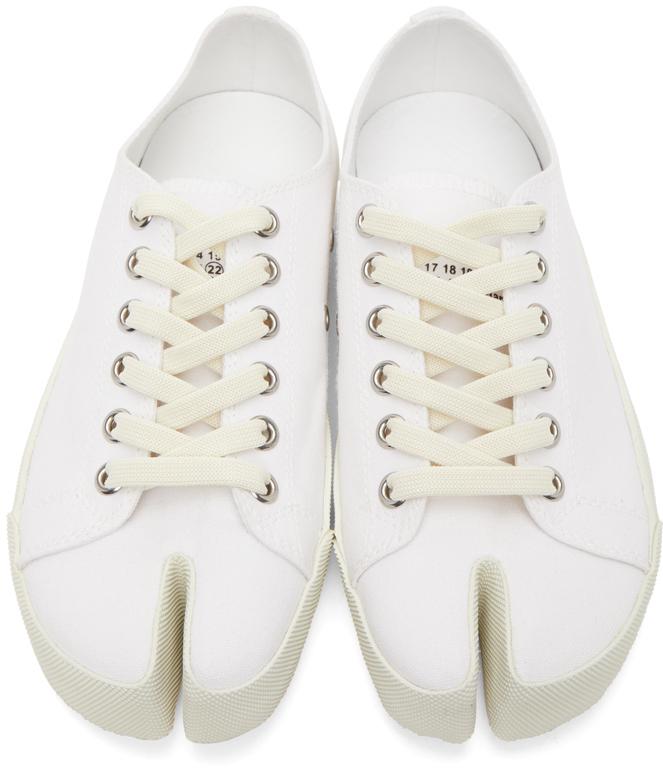 Maison Margiela Cotton Tabi Sneakers in White for Men - Save 44 