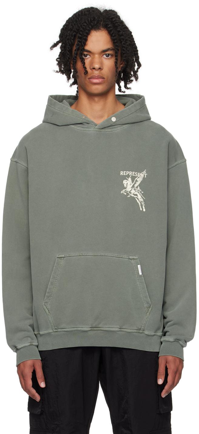 Represent Green Power u0026 Speed Hoodie in Grey for Men | Lyst UK
