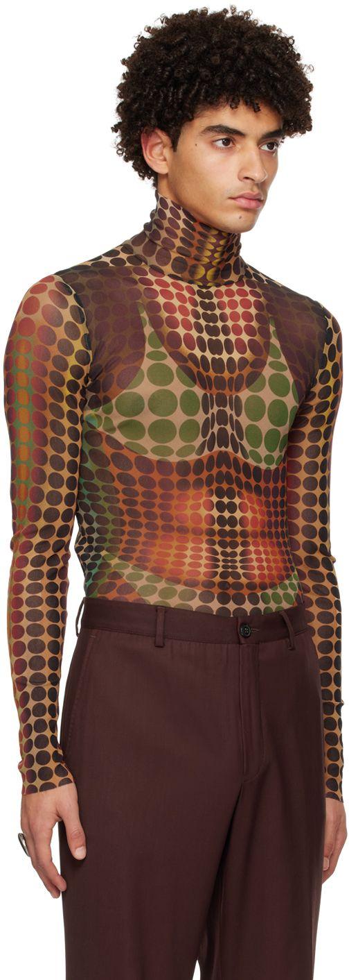 Jean Paul Gaultier Brown Dots Turtleneck for Men | Lyst