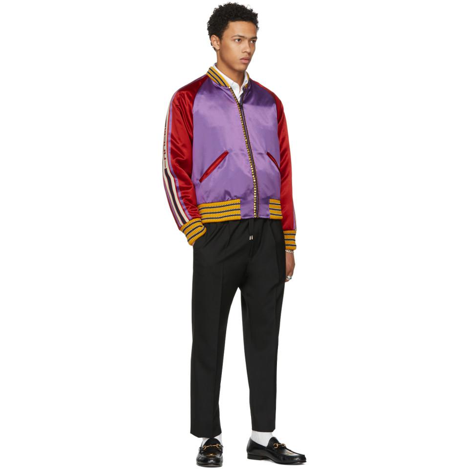 gucci purple bomber jacket