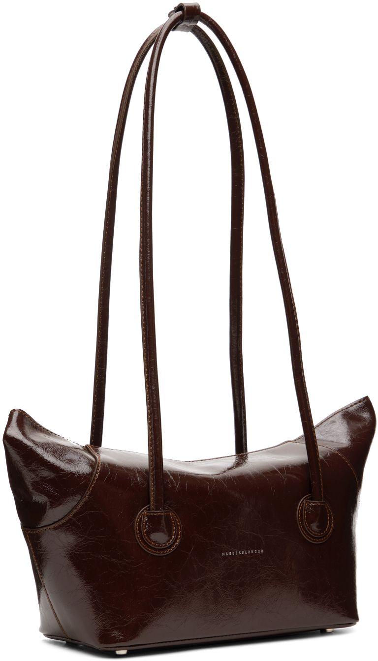 Marge Sherwood Boat Shopper Leather Shoulder Bag In Dark Brown