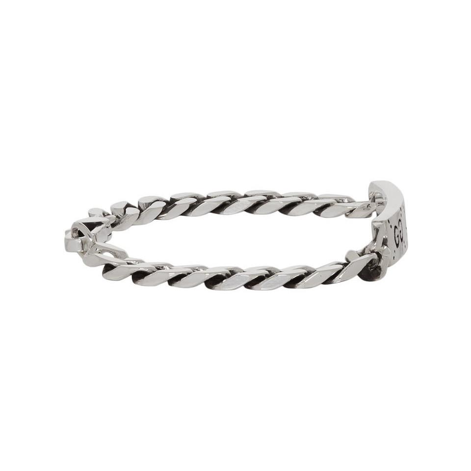 Gucci Silver Ghost Chain Bracelet in Metallic for Men - Lyst