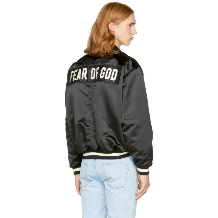 Fear Of God Black Satin Half-zip Coaches Jacket | Lyst