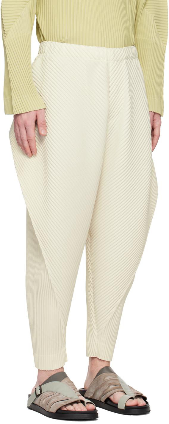 Homme Plissé Issey Miyake Calla Lily Trousers in Natural for Men