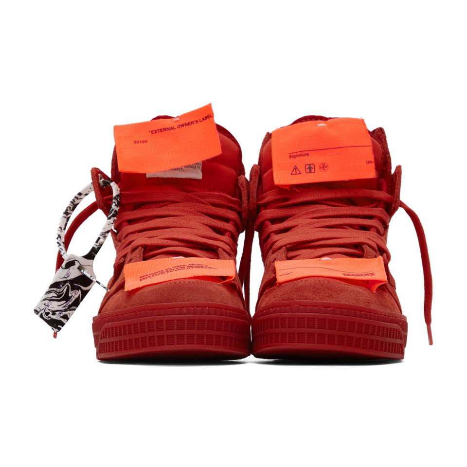 Off-White c/o Virgil Abloh Suede Red Off Court 3.0 High-top Sneakers