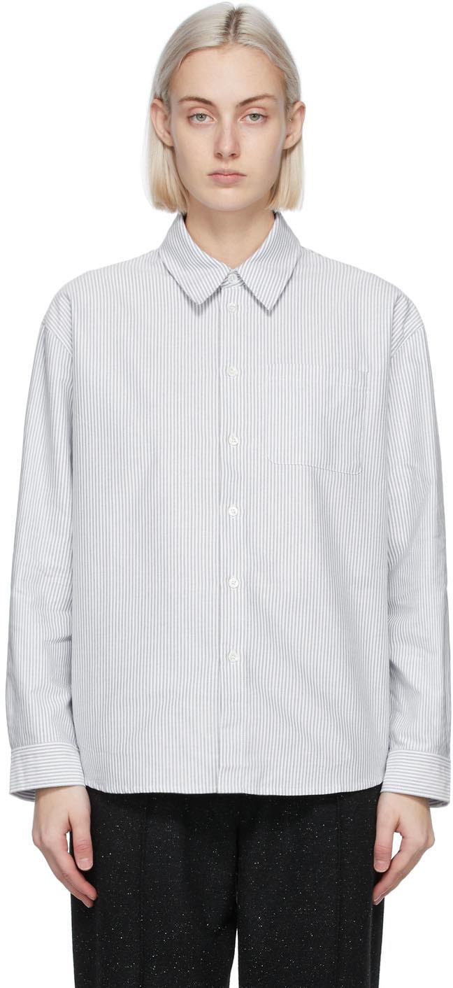 White Striped Boyfriend Shirt 