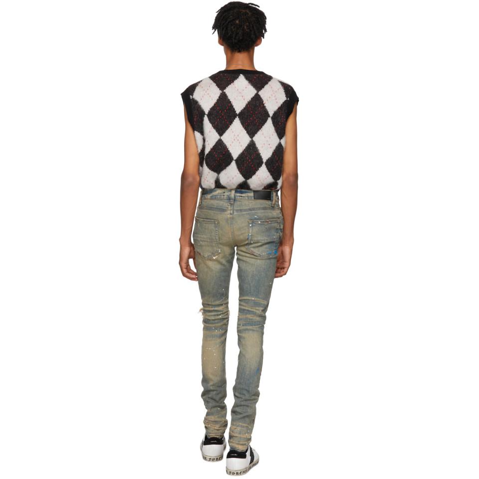 amiri broken paint splatter jeans