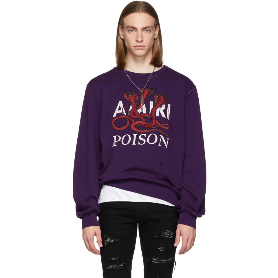 Amiri Cotton Purple Poison Sweatshirt 