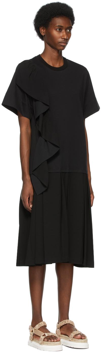 3.1 Phillip Lim Black Ruffle Combo T-shirt Dress | Lyst