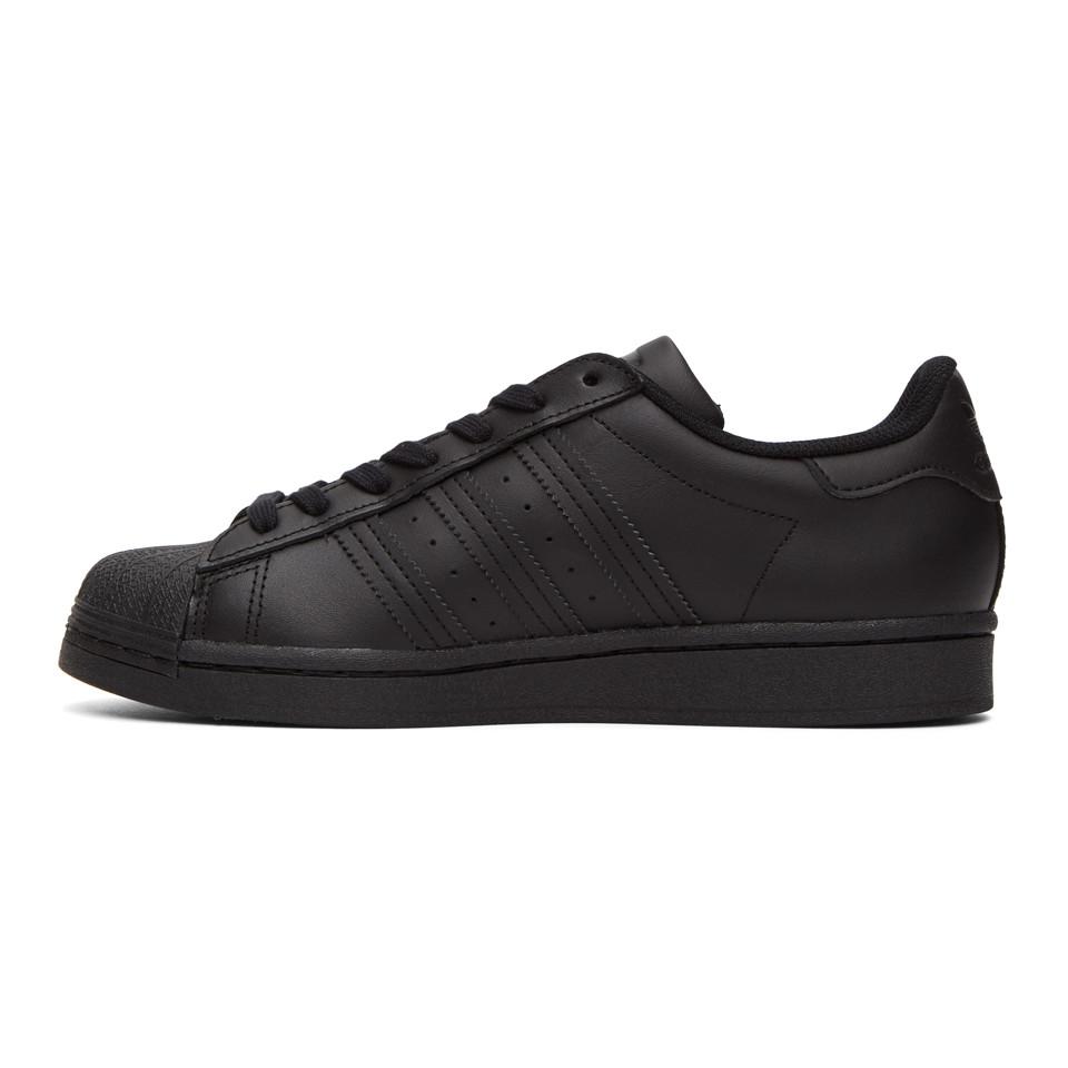 adidas Originals Leather Superstar Basketball Shoes in Black/Black/Black (Black) for Men - Save 