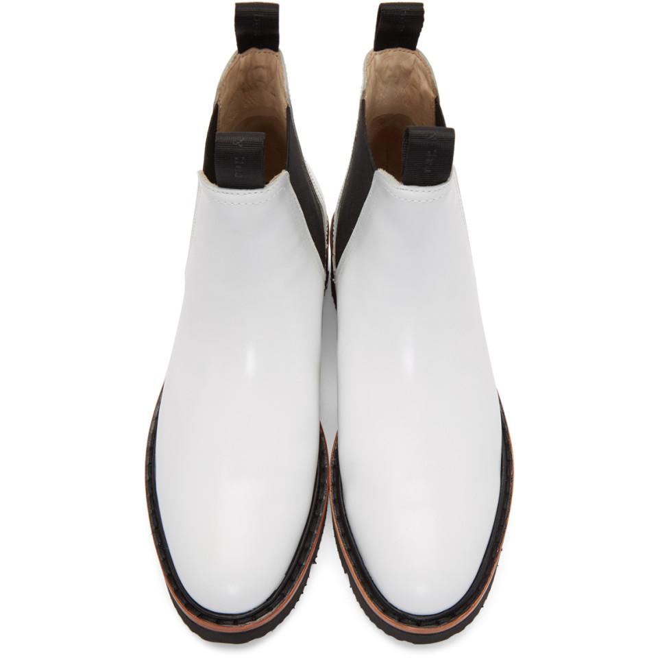 Rag & Bone Leather White Taryn Chelsea Boots - Lyst